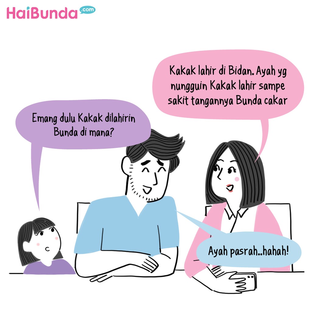 Komik Throwback Ayah Pasrah Temenin Bunda Melahirkan di Bidan