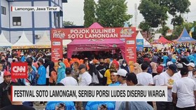 VIDEO: Festival Soto Lamongan, Seribu Porsi Ludes Diserbu Warga
