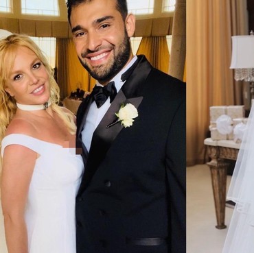 7 Potret Pernikahan Britney Spears Pakai Gaun yang Dibuat Selama 700 Jam