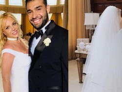 7 Potret Pernikahan Britney Spears Pakai Gaun yang Dibuat Selama 700 Jam