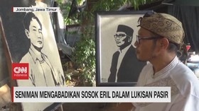 VIDEO: Seniman Mengabadikan Sosok Eril dalam Lukisan Pasir