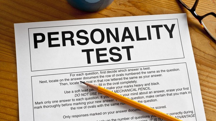 Personality Test form on a desk top.  Artwork created by the photographer.