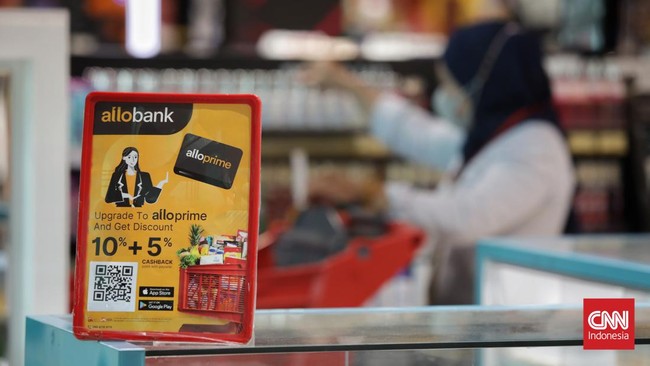 Belanja Indomie berbagai rasa di Transmart bisa mendapat diskon 10 persen dengan transaksi menggunakan dompet digital Allo Bank.