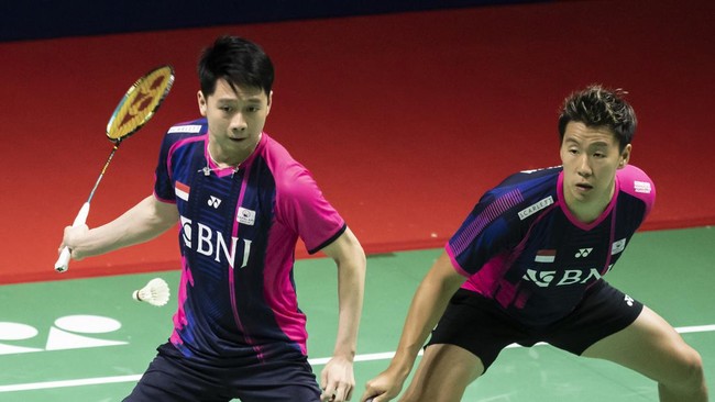 Kevin Sanjaya Sukamuljo/Marcus Fernaldi Gideon menang atas Jaromir Janacek/Tomas Svejda dalam laga babak 32 besar Kejuaraan Dunia 2022.