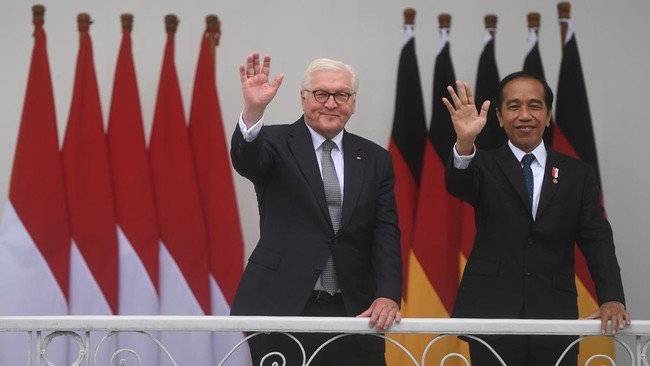 Presiden Jerman Frank-Walter Steinmeier membahas krisis pangan dunia saat pidato di Universitas Gadjah Mada (UGM), Sleman, DIY, Jumat (17/6).
