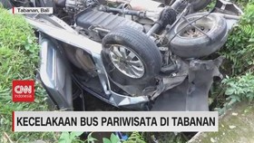 VIDEO: Kecelakaan Bus Pariwisata di Tabanan