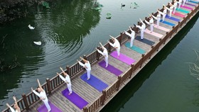 FOTO: Tenang Dunia Rayakan Hari Yoga Internasional 2022