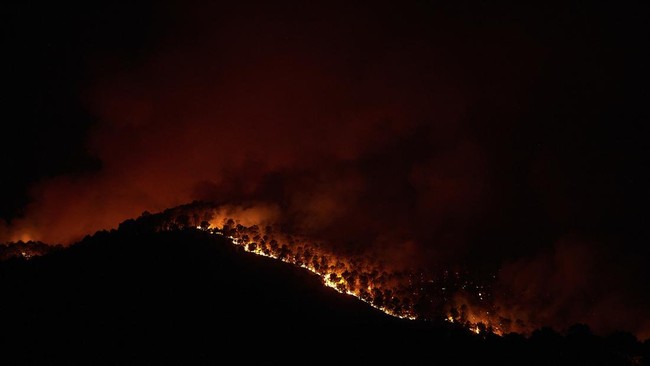 FOTO: 'Matador Api' Spanyol Berjibaku Redam Kebakaran Hutan