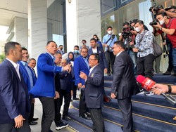 Momen AHY dan Rombongan Tiba di Kantor DPP NasDem