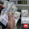 Petugas menghitung uang dolar AS di Cash Pooling Bank Mandiri, Jakarta, Kamis (23/6/2022). Nilai tukar dolar melemah tipis usai Bank Indonesia mengumumkan keputusan untuk kembali mempertahankan suku bunga acuan di level 3,5 persen. Dimana nilai tukar