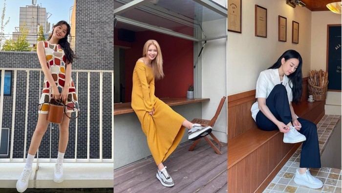 Simak Gaya Artis Korea Ketika Memakai Sneakers Ramah Lingkungan dari Label Chloe