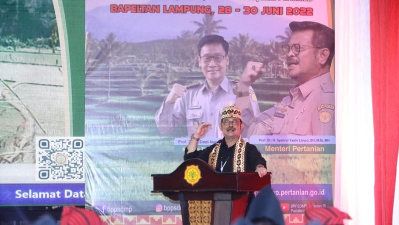 Menteri Pertanian Syahrul Yasin Limpo menyebutkan pertanian menghadapi tantangan besar dengan perubahan iklim saat ini.