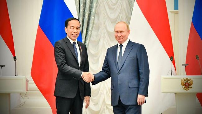 Ada lima hal yang dibicarakan Presiden Jokowi dan Vladimir Putin dalam pertemuannya di Istana Kremlin, Moskow, Rusia.