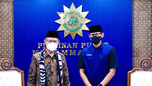 Ketum PP Muhammadiyah, Haedar Nashir mengatakan, yang termasuk dalam pembicaraan dengan Menparekraf Sandiaga Uno adalah tentang pengembangan wisata halal.