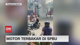 VIDEO: Motor Terbakar di SPBU