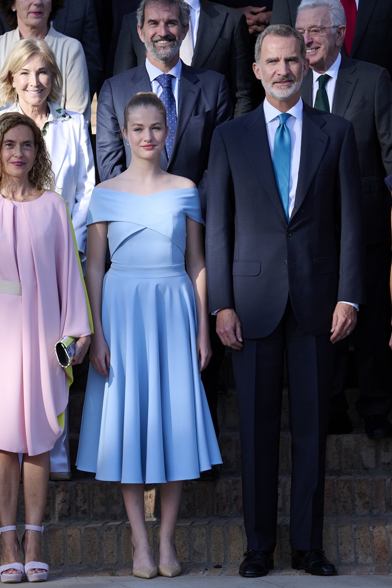 1406810506 BARCELONA, SPAIN - JULY 04: Crown Princess Leonor of Spain attends the 'Princesa de Girona' Foundation 2022 awards at the Agbar Foundation on July 04, 2022 in Barcelona, Spain. (Photo by Carlos Alvarez/Getty Images)