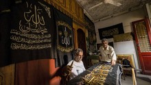FOTO: Mengintip Pembuatan Kiswah Ka'bah di Mesir