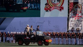 FOTO: HUT ke-76 Bhayangkara Diselimuti Pesan Jokowi soal IKN