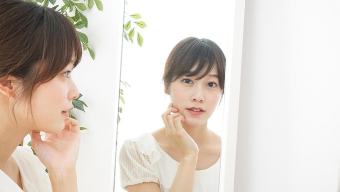 Young woman skin care
