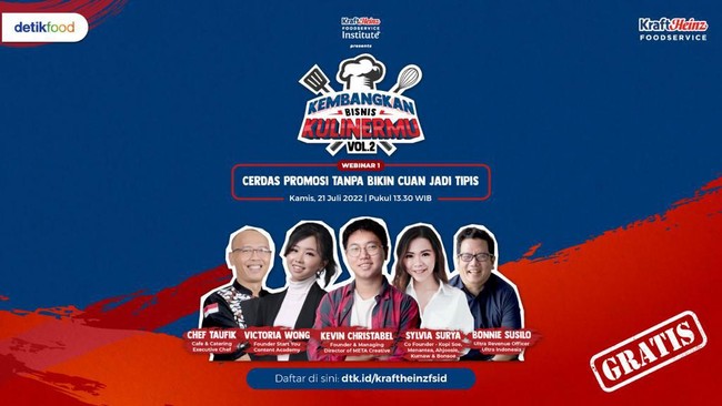 Guna membantu foodpreneurs mengembangkan bisnisnya, KraftHeinz Food Service Institute kembali menggelar webinar bertajuk 'Kembangkan Bisnis Kulinermu'.