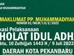 Catat! Ini Lokasi Salat Idul Adha Muhammadiyah di Pekanbaru 9 Juli