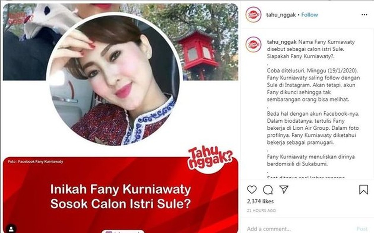 Wanita yang Pernah Dekat dengan Sule
