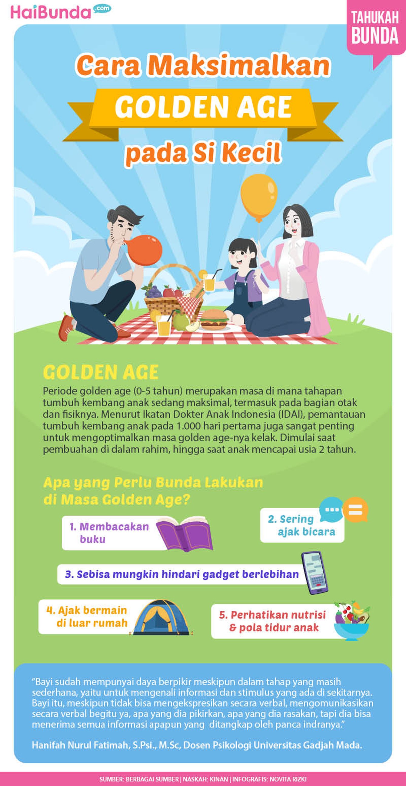 Infografis Cara Maksimalkan Golden Age pada Si Kecil