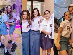 9 Potret Artis Tanah Air Pakai Baju Sekolah Hadiri Ultah Ussy Sulistiawaty