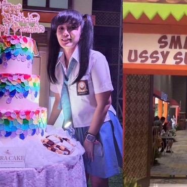 10 Potret Keseruan Pesta Ultah Ussy Sulistiawaty Tema SMA Ala Pensi Mewah