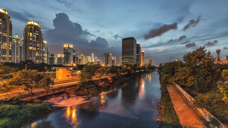 Ilustrasi Kota Termahal di Indonesia Illuminated Jakarta city downtown