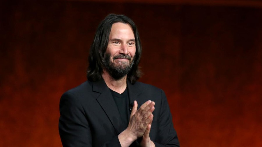 LAS VEGAS, NEVADA - APRIL 28: Actor Keanu Reeves speaks about his upcoming movie 