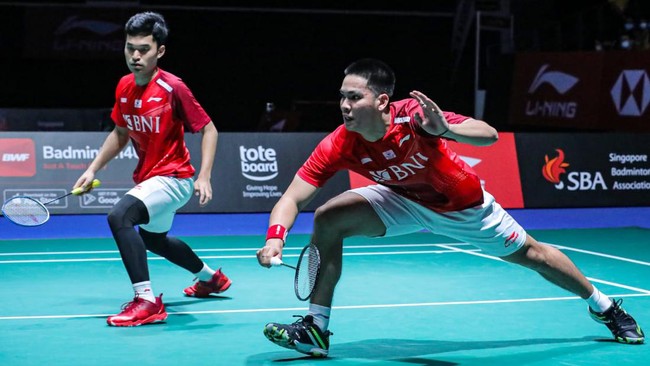 Leo Rolly Carnando/Daniel Marthin menang atas Akira Koga/Taichi Sato pada babak pertama Malaysia Open 2023 di Axiata Arena, Rabu (11/1).