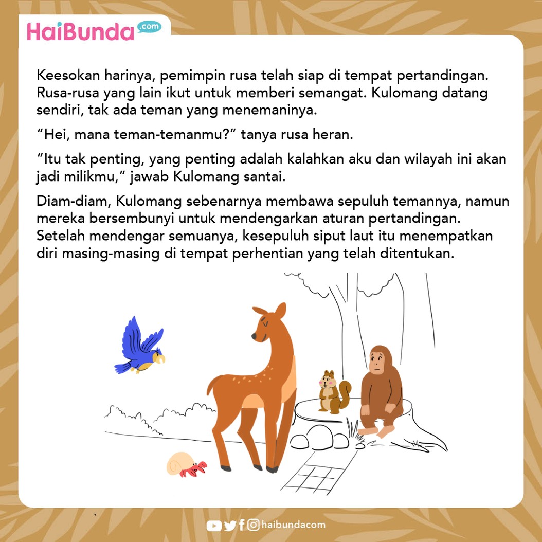 Dongeng Nusantara Rusa Tamak dan Kulomang
