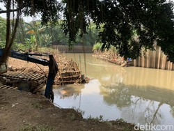 Kondisi Kali Angke Kembangan yang Sempat Meluap, Kini Menanti Turap