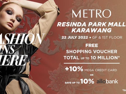 Belanja di METRO Resinda Park Mall Karawang, Dapatkan Diskon hingga 50% + 10%