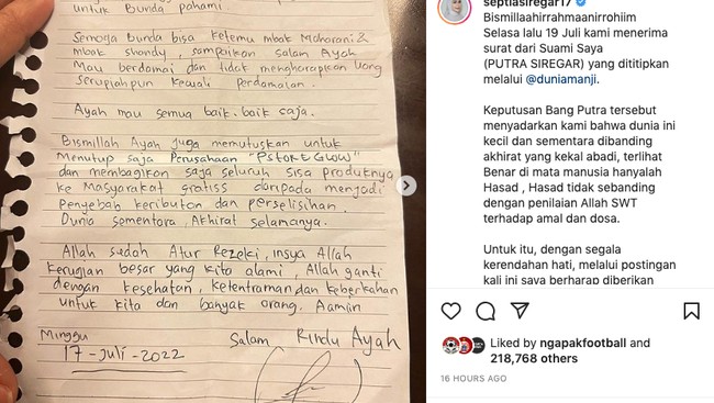 Putra Siregar siap menutup PStore Glow (PS Glow) meski menang dalam sengketa hak merek dengan MS Glow, perusahaan skincare milik Juragan99.