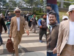 7 Gaya Kocak Ridwan Kamil Tampil di Citayam Fashion Week Bareng Para Ojol