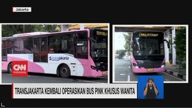 VIDEO: Transjakarta Kembali Operasikan Bus Pink Khusus Wanita