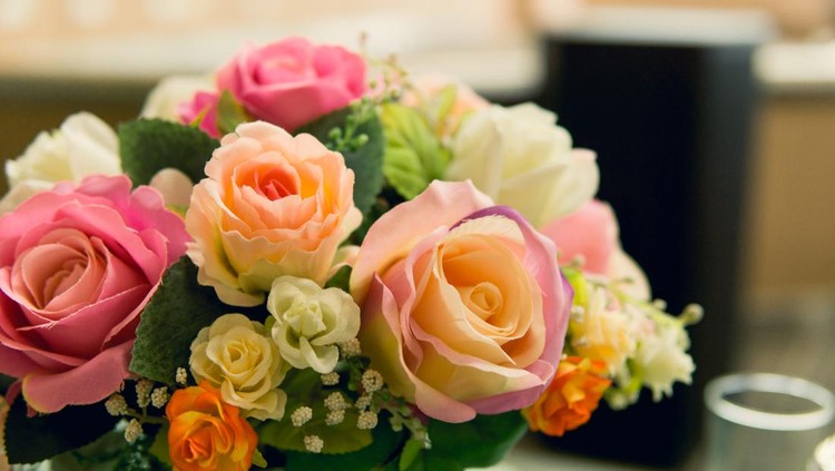 Beautiful plastic rose flower background