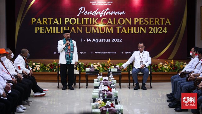 Sebelas partai politik (parpol) telah mendaftar ke Komisi Pemilihan Umum (KPU) untuk menjadi peserta Pemilu 2024. Berkas 8 Parpol di antaranya sudah lengkap.