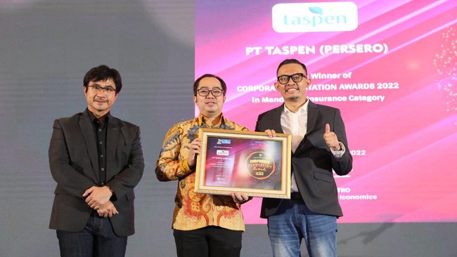 Taspen meraih penghargaan Corporate Reputation Awards 2022 in Mandatory Insurance Category dalam ajang Indonesia Public relation (PR) Award 2022.