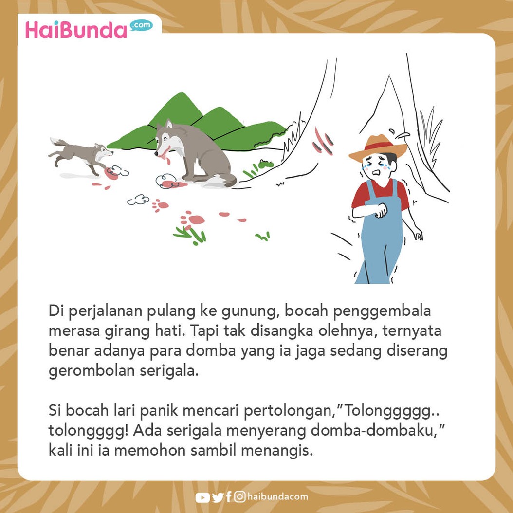 Dongeng Nusantara Serigala dan Bocah Penggembala
