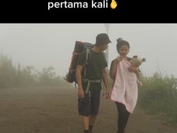 Viral Bikin Heboh, Wanita Magelang Bawa Bayi Naik Gunung, Ini Klarifikasinya