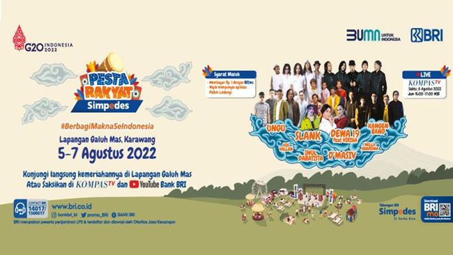 Bersama UMKM, Pesta Rakyat Simpedes Siap Berbagi Makna di Karawang! PT Bank Rakyat Indonesia (Persero) Tbk. (BRI) kembali hadir menyapa dan menghibur masyarakat dengan Pesta Rakyat Simpedes (PRS).