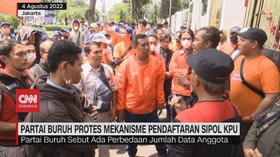 VIDEO: Partai Buruh Protes Mekanisme Pendaftaran Sipol KPU