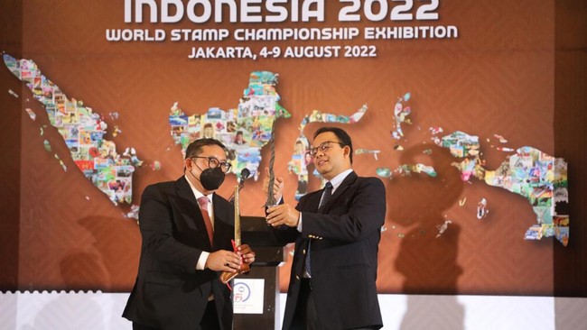 Gubernur DKI Anies Baswedan mengajak warga Jakarta untuk belajar sejarah di World Stamp Championsip and Exhibition 2022 yang digelar di JIExpo Kemayoran.