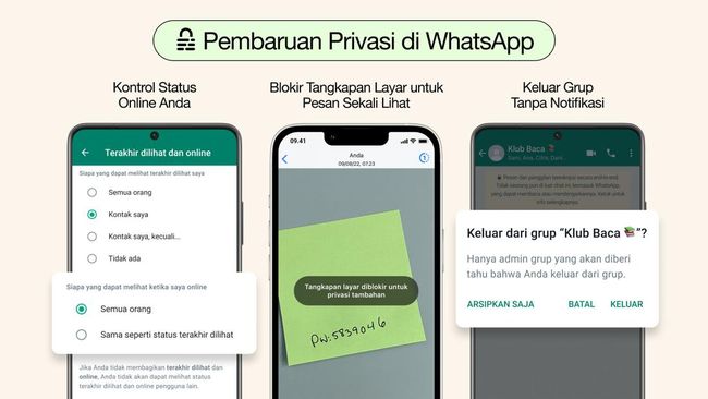 Cara Bebas Ancaman Screenshot ala Fitur Pesan Sekali Lihat WhatsApp Ingin bebas ancaman screenshot chat? WhatsApp menyediakan fitur pesan sekali lihat alias disappearing messages.