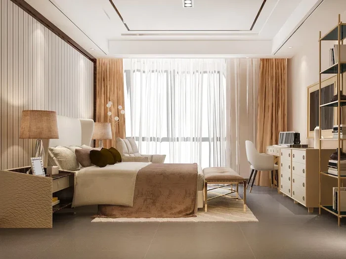 kamar Pisces dengan nuansa cream (Foto: freepik.com/dit26978) 5 Kombinasi Warna Membuat Ruangan Lebih Aesthetic, Apa Saja?