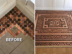 Viral Lantai Rumah Unik Tanpa Keramik Tapi dari 7.500 Koin, Begini Jadinya