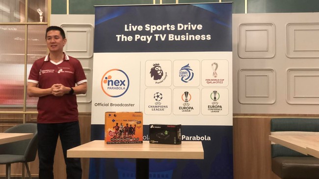 Nex Parabola menjadi official broadcaster untuk event BRI LIGA 1, Liga Inggris (Premier League), Liga Champions, Liga Europa, hingga Piala Dunia 2022.